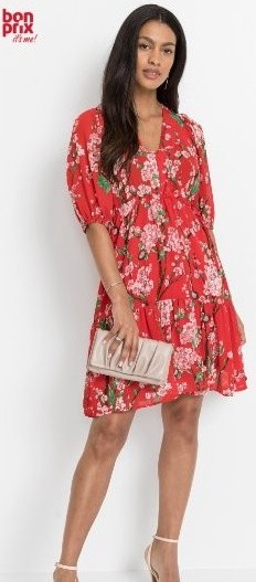 Letné podšité kvetové šaty bodyflirt v. 42, bonprix,42