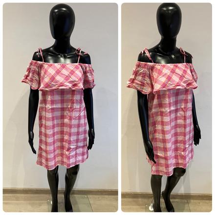 Ružové kockované šaty fb sister (s), s