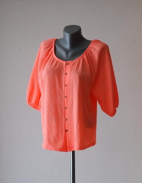 Letná mušelínová blúzka v koralovej farbe, f&f,xl