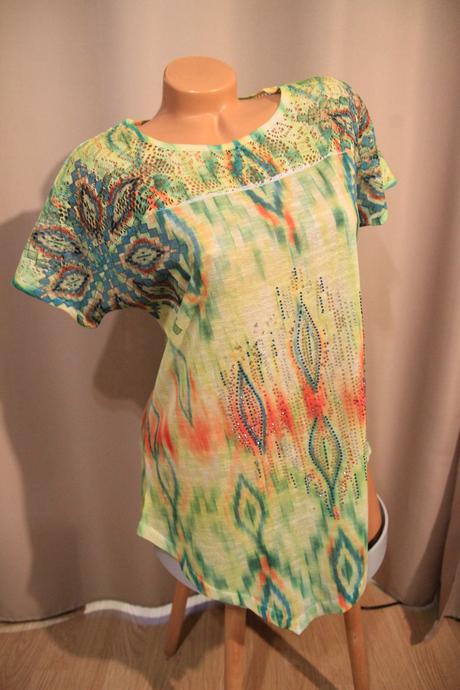 Farebny top s kamienkami, m, m