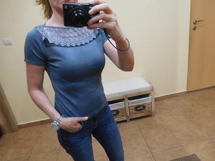 Tričko s čipkou, xs