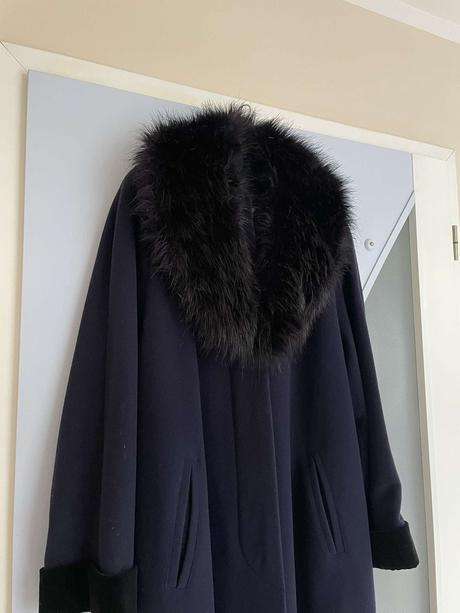 Luxusný dlhý vlnený kašmírový kabát, xl
