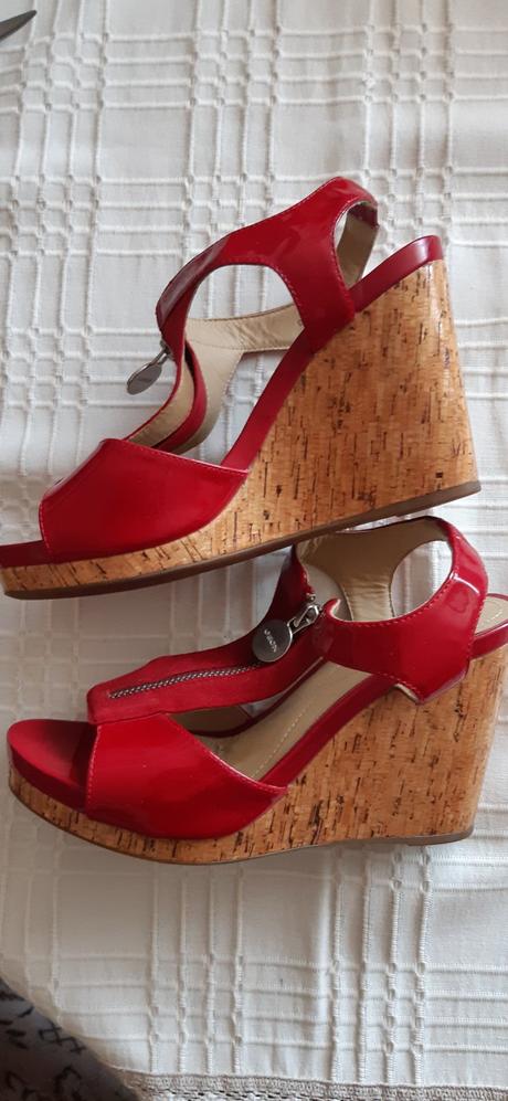 Červene kožené sandále geox veľ .37/38, geox,37