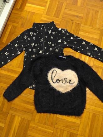 Krásny huňatý svetrík+ hebunka mikina 6/6 rokov, lupilu,116