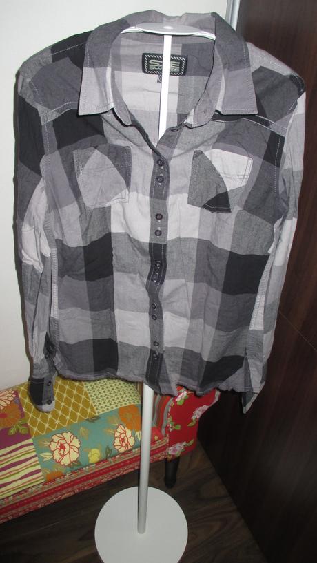 Retro košielka čierno - šedá maxi káro, kenvelo,m