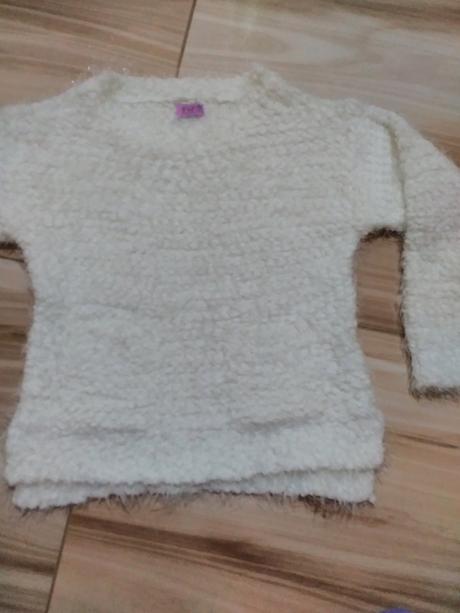 Nadherny biely hrubý pulóver f&f - 98/104, f&f,98