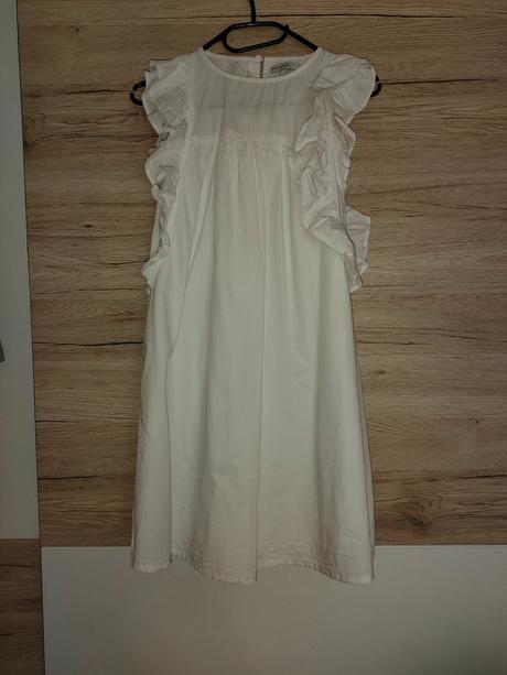 Dámske biele šaty s volánikmi, house,s