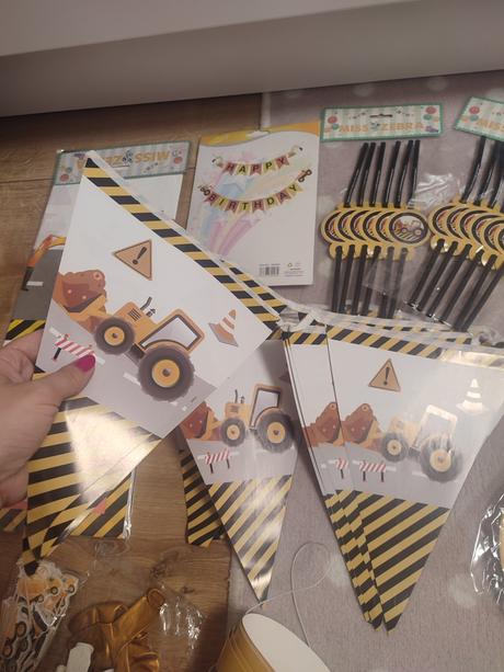 Stavebné stroje párty vyzdoba, 