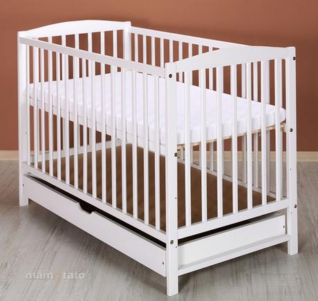 Detská drevená postieľka maja biela., šírka (cm): 60,dĺžka (cm): 120