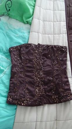 Flitrovaný hnedý korzet, new look,s