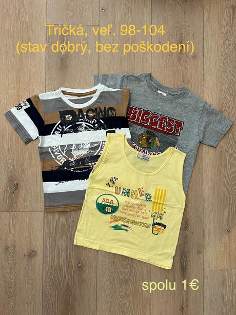 Tričko krátky rukav veľ. 98/104, 98