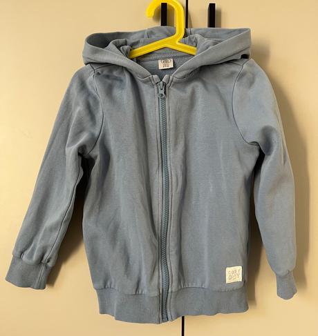 Detská svetlomodrá mikina na zips s kapucňou, 122