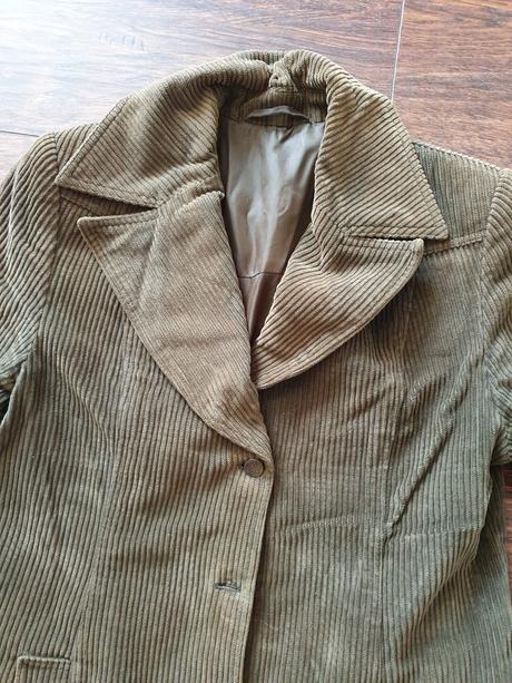 Manchestrový,predĺžený kabát - veľmi štýlový, l