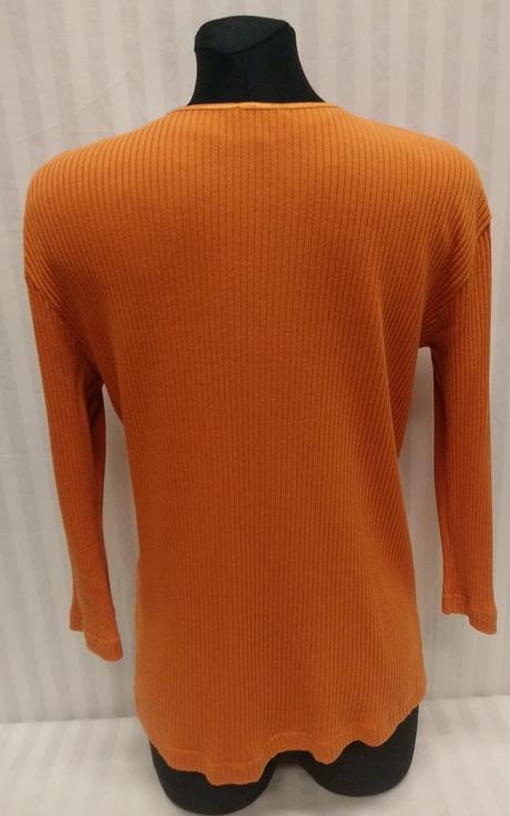 Dámsky oranžový zvislo vrúbkovaný top, l, l