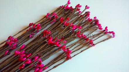 Ozdobné bobuľové vetvičky 40 cm hot pink, 