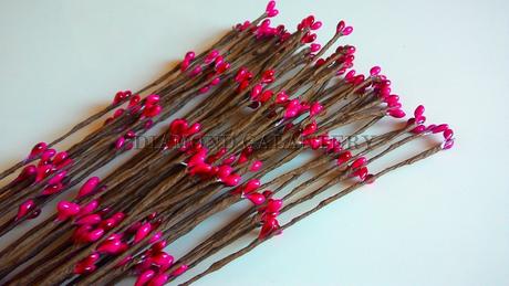 Ozdobné bobuľové vetvičky 40 cm hot pink, 