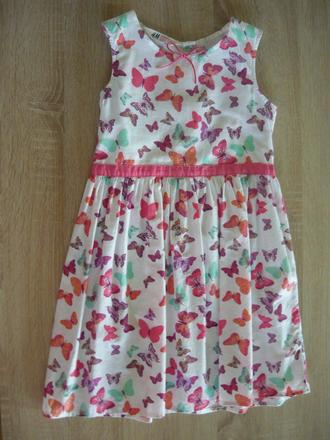 Šaty - motýlik, h&m,128