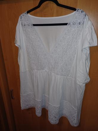 Damska biela bavlnena tunika xxxl, xxxl