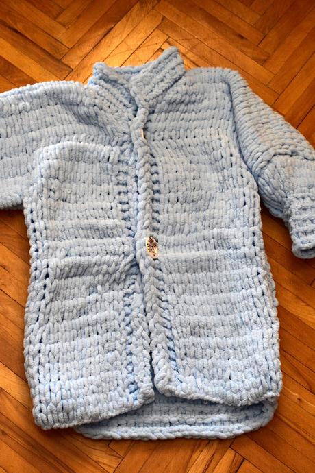 Dámsky úpletový kabát - hand made, 