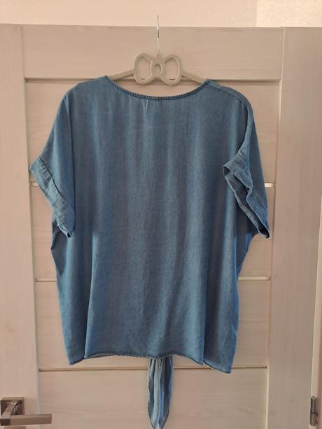 Denimová letná blúzka s uzlom, 