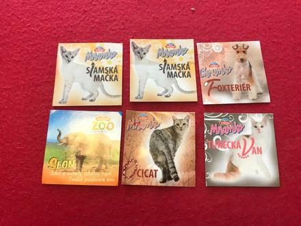 Nalepky so zvieratkami vel. 4,5 x 4,5 cm,