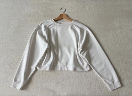 Biela cropped mikina, fishbone,s