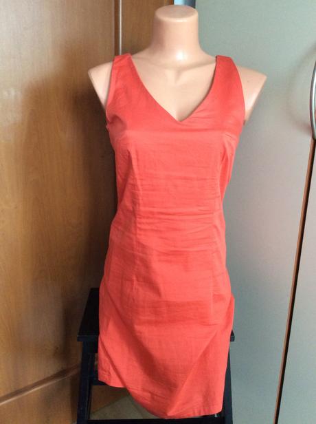 Lososové puzdrové šaty, camaieu,34