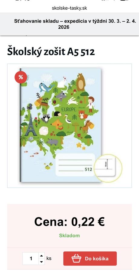 Školské zošity č. 512 - 6 kusov, 