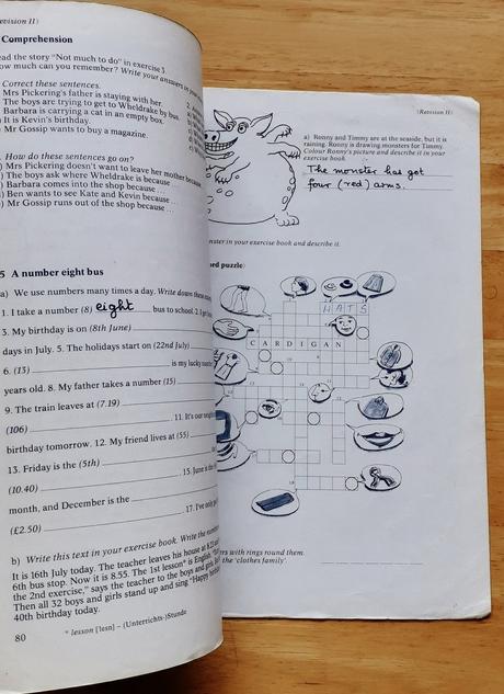 Learning english, green line, workbook,
