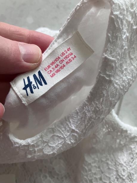 Biele šatky, h&m,104