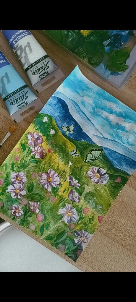 Obraz leto na výkrese,