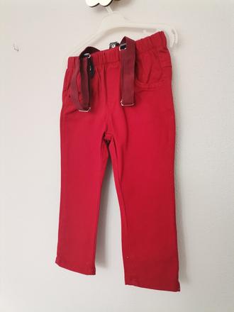 Červené nohavice s trakmi 80-86, 80