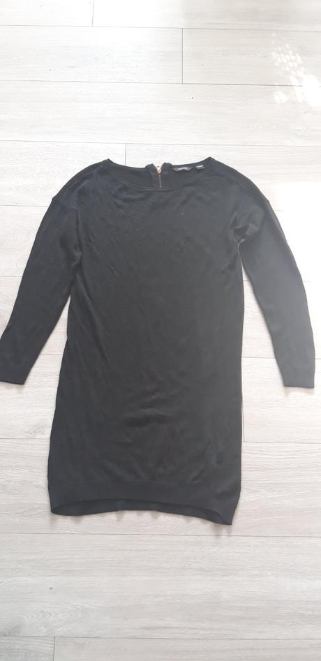 Upletové čierne tenké svetrikové šaty, esmara,s