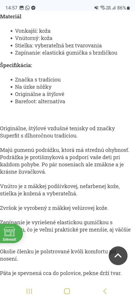 Tenisky / sandále barefoot alternatíva, superfit,25