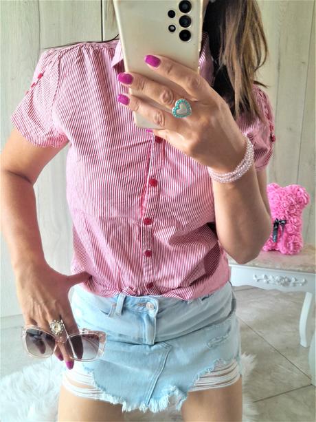 Pásikavá dámska košeľa-m/l, m