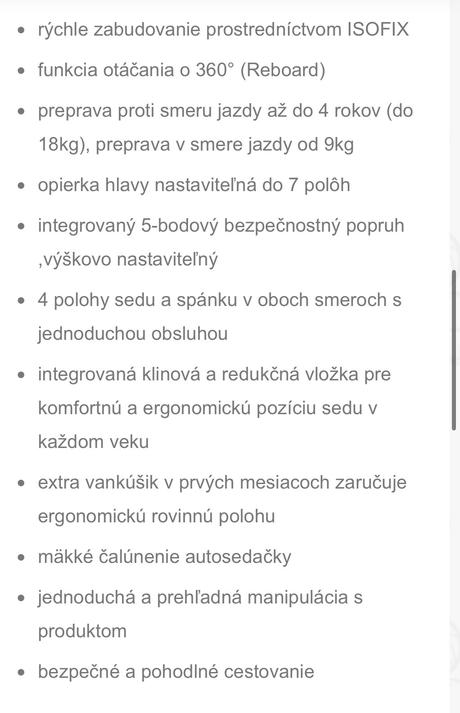 Otočná autosedačka heyner, 