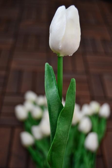 Luxusné umelé tulipány biele,