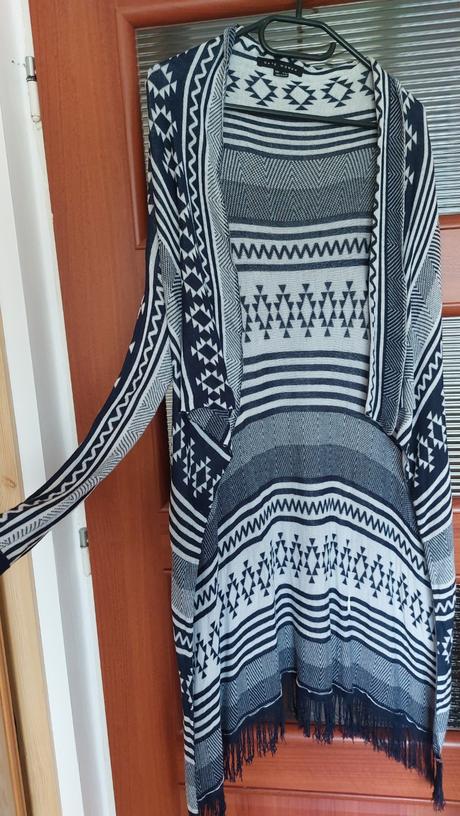 Modrý vzorovaný cardigan s, gate,s