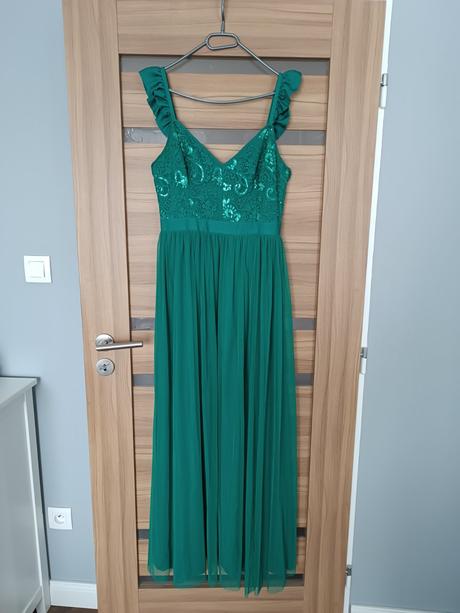 Spoločenské smaragdové šaty, l