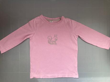 Tricka s dlhym rukavom, ruzovo-biele, 86