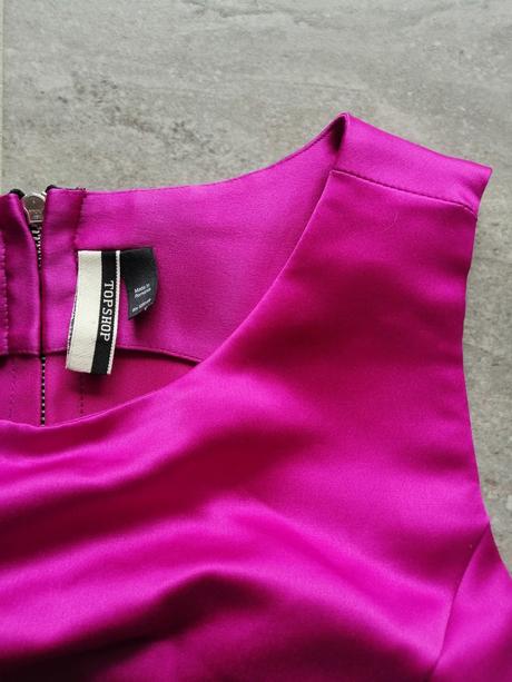 Sýtoružový saténový top top shop v40 "magenta", topshop,40