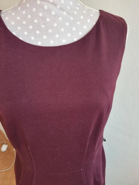 Bordové úpletové biznis šaty 38, f&f,38