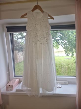 Šaty na prvé sväté prímanie čelenka balerínky, 152