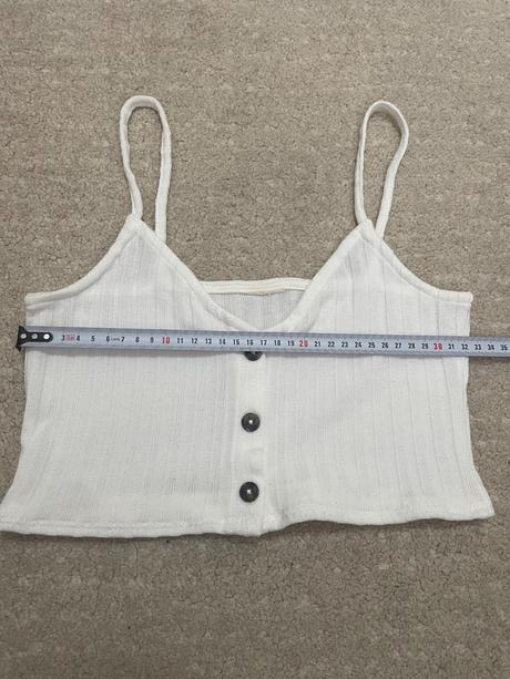 Biele crop top tielko, bershka,34