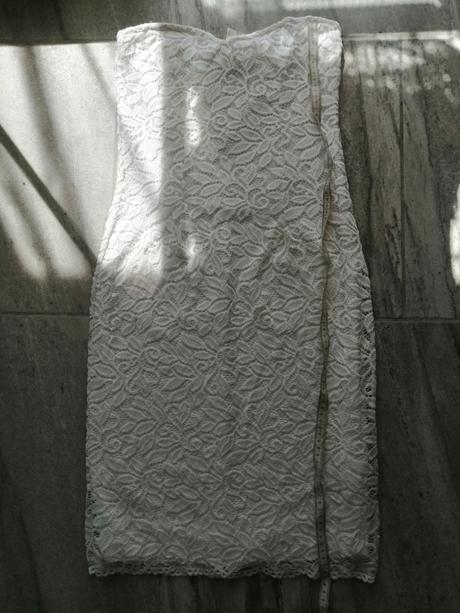 Biele čipkované šaty, v34-36, 36