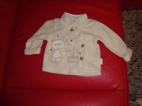 Teplá flísová súprava trend s medvedíkom- top stav, 62