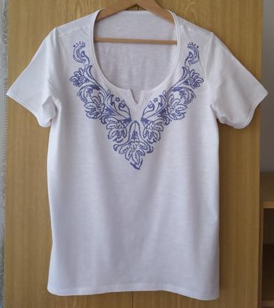 Tričko modrý vzor, 42