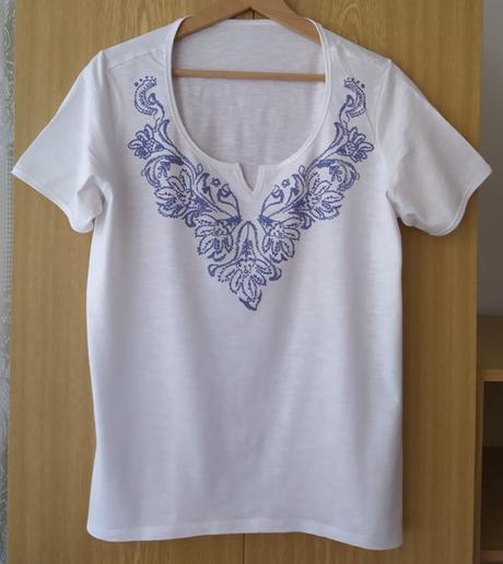 Tričko modrý vzor, 42