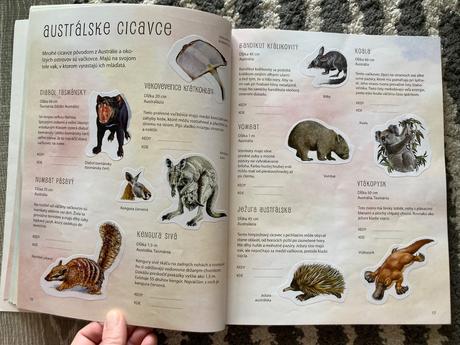 Kniha o zvieratách s nálepkami-zoo,záhrada,motýle,