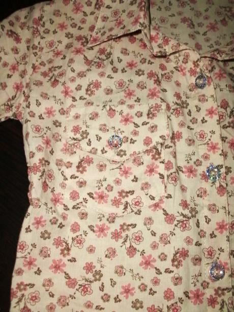 Kvetinková košieľka s roll-up rukávmi, 128